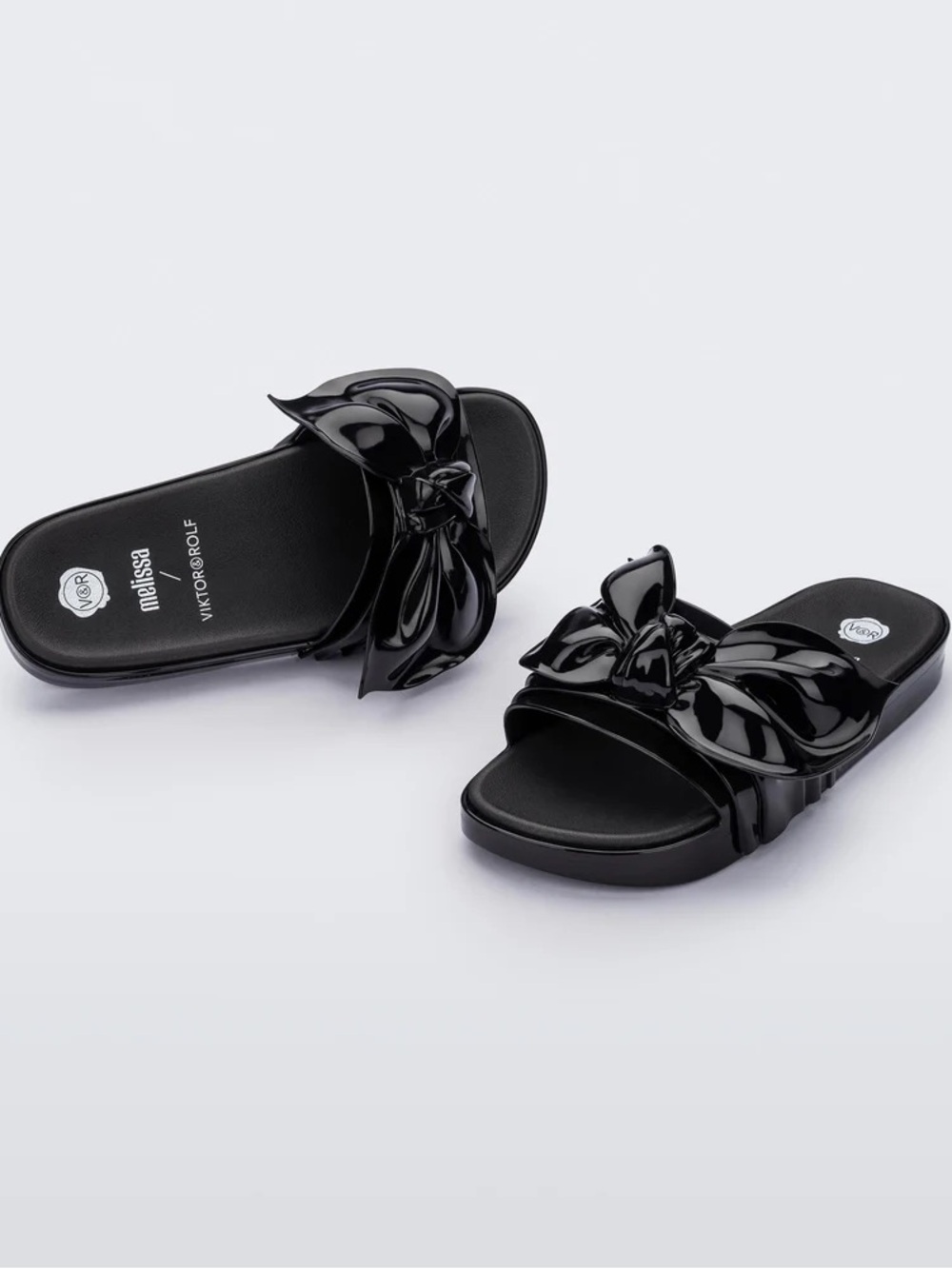 MELISSA + VIKTOR & ROLF Tie Beach Slides in Black 🖤